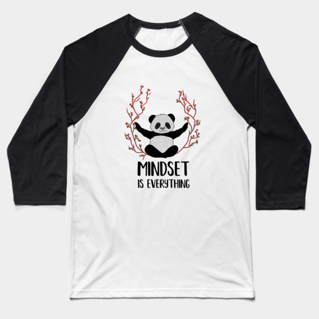 Panda Yoga, Meditation, Mindset Motivational Quote Baseball T-Shirt by logiamerch