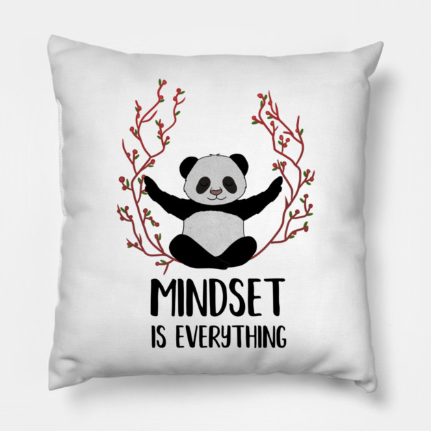 Panda Yoga, Meditation, Mindset Motivational Quote Pillow by logiamerch