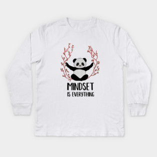 Panda Yoga, Meditation, Mindset Motivational Quote Kids Long Sleeve T-Shirt