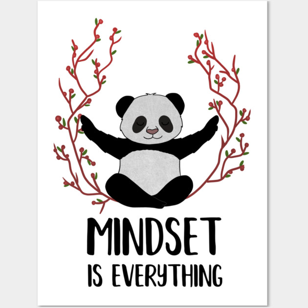 Panda Yoga, Meditation, Mindset Motivational Quote Wall Art by logiamerch