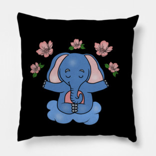 Elephant Yoga, Meditation Floral Zen Pillow