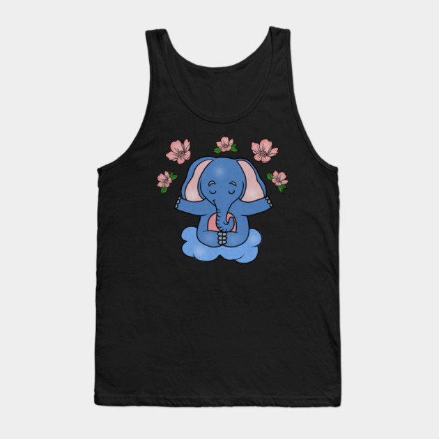 Elephant Yoga, Meditation Floral Zen Tank Top by logiamerch