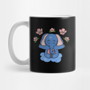 Elephant Yoga, Meditation Floral Zen Mug