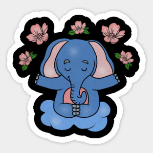 Elephant Yoga, Meditation Floral Zen Magnet