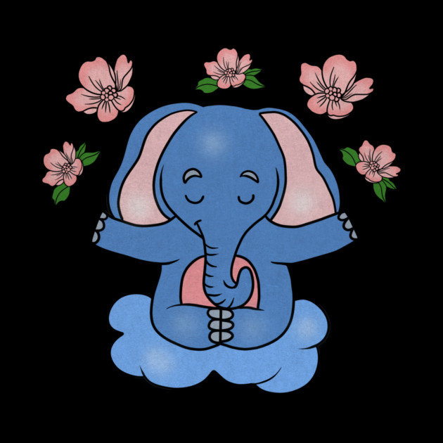 Elephant Yoga, Meditation Floral Zen by logiamerch