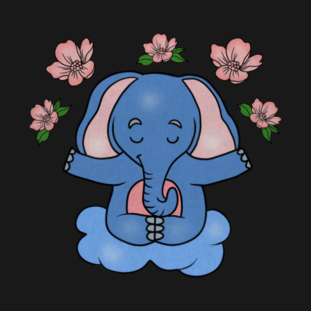 Elephant Yoga, Meditation Floral Zen by logiamerch