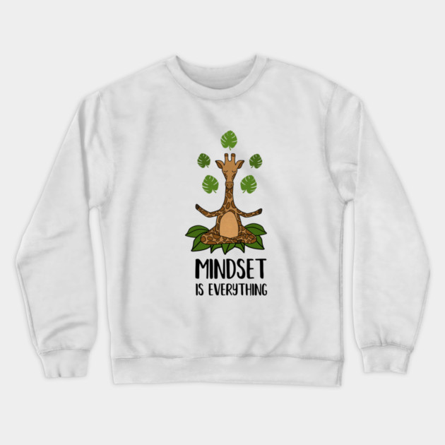 Giraffe Yoga, Mindset Motivational Quote Crewneck Sweatshirt by logiamerch