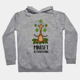 Giraffe Yoga, Mindset Motivational Quote Hoodie
