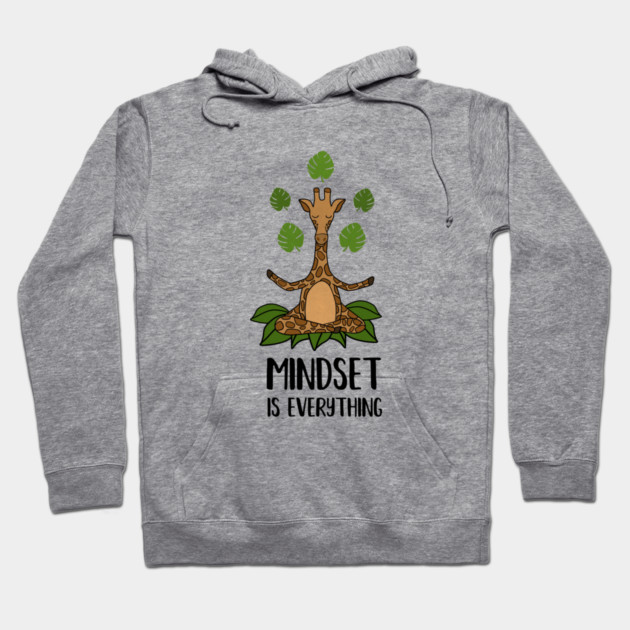 Giraffe Yoga, Mindset Motivational Quote Hoodie by logiamerch