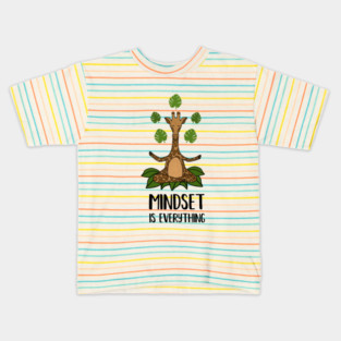 Giraffe Yoga, Mindset Motivational Quote Kids T-Shirt