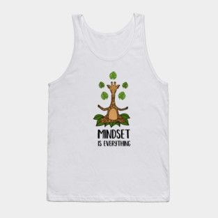 Giraffe Yoga, Mindset Motivational Quote Tank Top