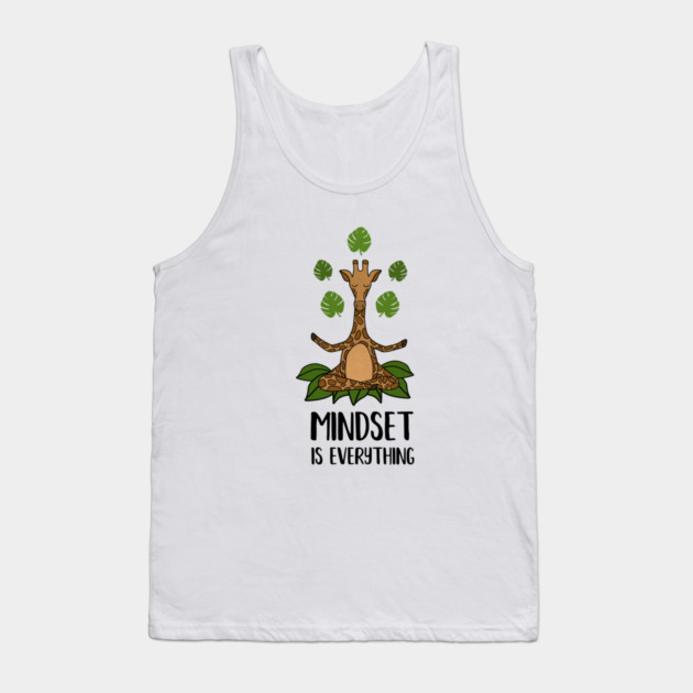 Giraffe Yoga, Mindset Motivational Quote Tank Top by logiamerch