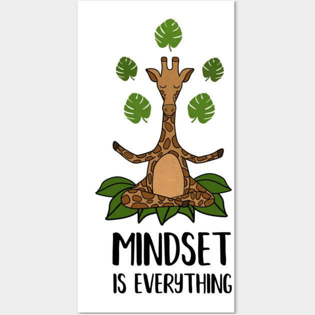 Giraffe Yoga, Mindset Motivational Quote Wall Art by logiamerch