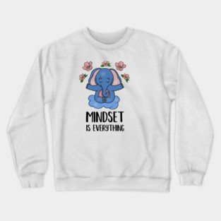 Elephant Yoga, Meditation Mindset Motivational Crewneck Sweatshirt