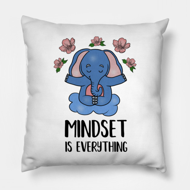 Elephant Yoga, Meditation Mindset Motivational Pillow by logiamerch