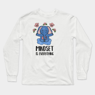 Elephant Yoga, Meditation Mindset Motivational Long Sleeve T-Shirt
