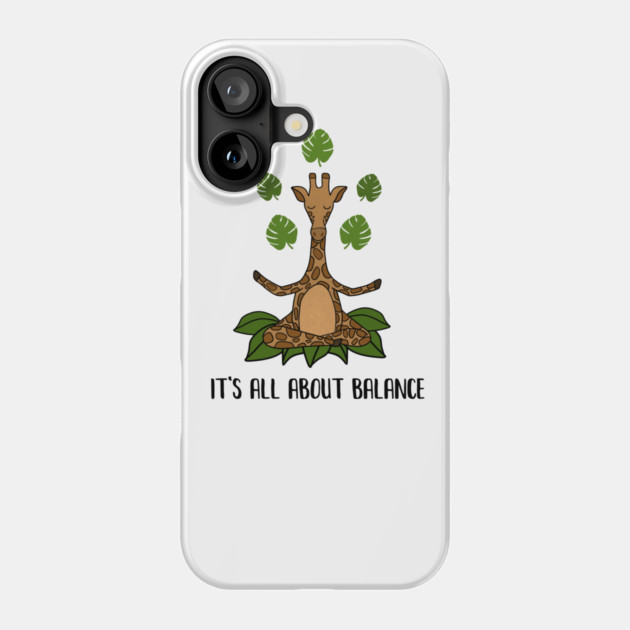 Giraffe Yoga Pose, Balance, Zen Meditation Phone Case by logiamerch