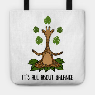 Giraffe Yoga Pose, Balance, Zen Meditation Tote