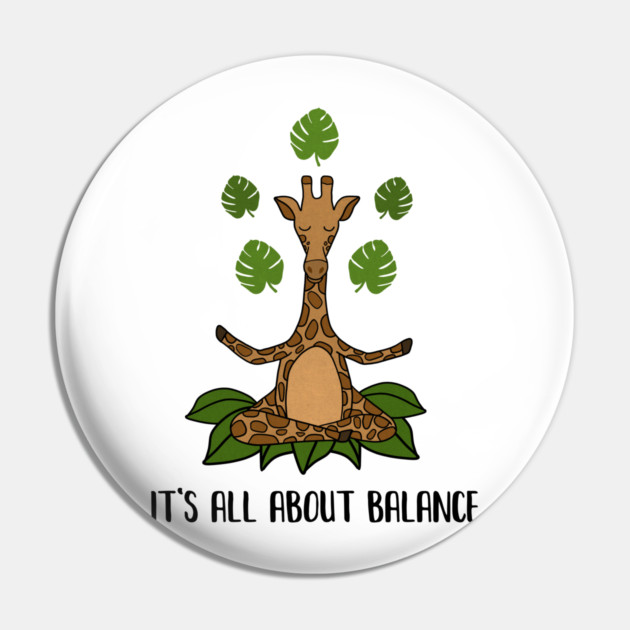 Giraffe Yoga Pose, Balance, Zen Meditation Pin by logiamerch
