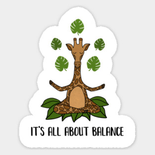 Giraffe Yoga Pose, Balance, Zen Meditation Magnet