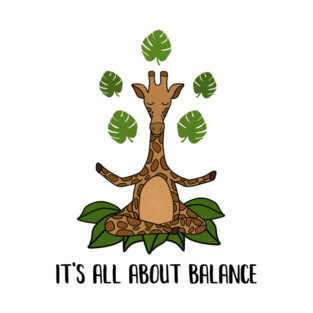 Giraffe Yoga Pose, Balance, Zen Meditation T-Shirt