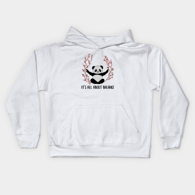 Yoga Panda, Balance, Meditation Bear Kids Hoodie by logiamerch