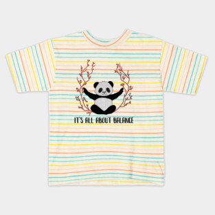 Yoga Panda, Balance, Meditation Bear Kids T-Shirt