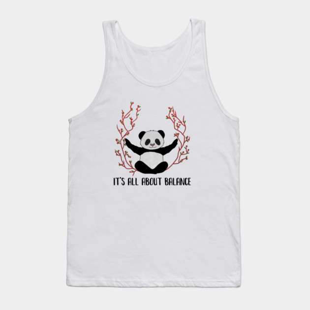 Yoga Panda, Balance, Meditation Bear Tank Top by logiamerch