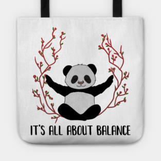 Yoga Panda, Balance, Meditation Bear Tote