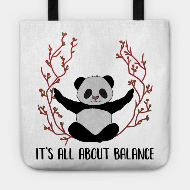 Yoga Panda, Balance, Meditation Bear Tote by logiamerch