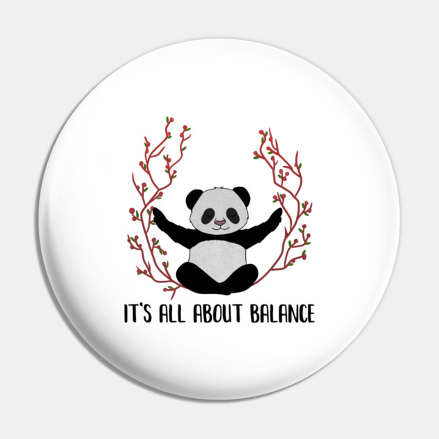 Yoga Panda, Balance, Meditation Bear Pin by logiamerch