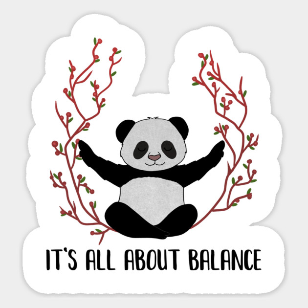 Yoga Panda, Balance, Meditation Bear Sticker by logiamerch