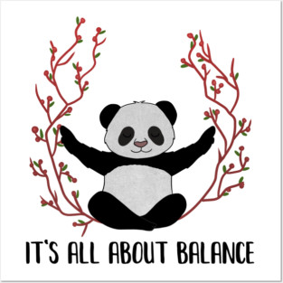 Yoga Panda, Balance, Meditation Bear Posters and Art