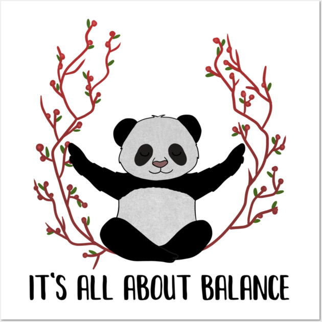 Yoga Panda, Balance, Meditation Bear Wall Art by logiamerch