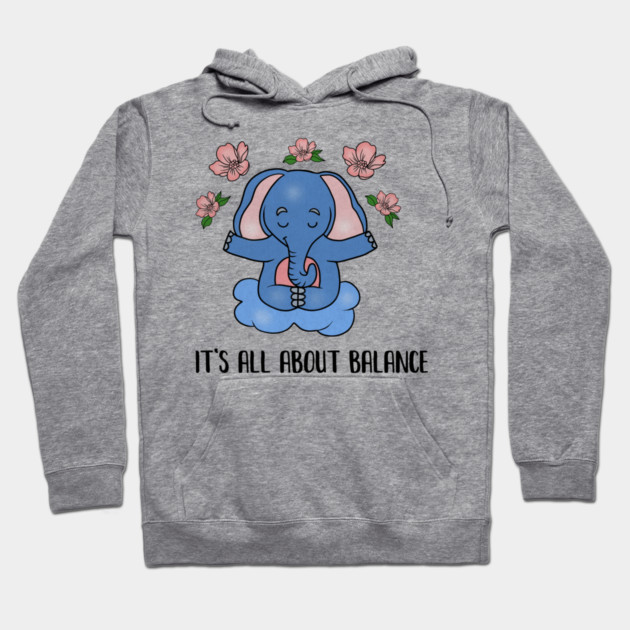 Yoga Elephant, Balance, Meditation Hoodie by logiamerch