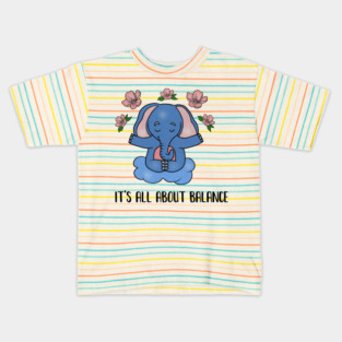 Yoga Elephant, Balance, Meditation Kids T-Shirt