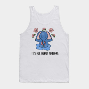 Yoga Elephant, Balance, Meditation Tank Top
