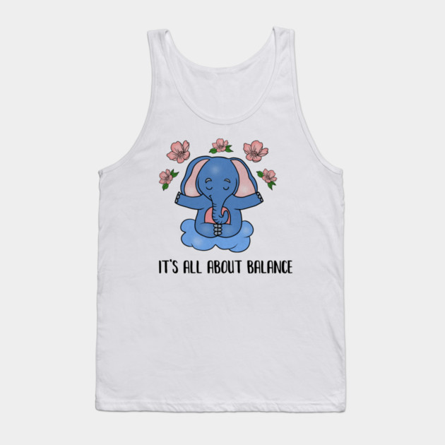 Yoga Elephant, Balance, Meditation Tank Top by logiamerch