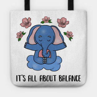 Yoga Elephant, Balance, Meditation Tote