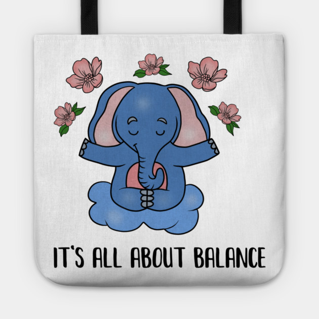 Yoga Elephant, Balance, Meditation Tote by logiamerch