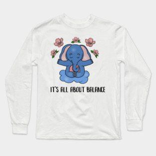 Yoga Elephant, Balance, Meditation Long Sleeve T-Shirt