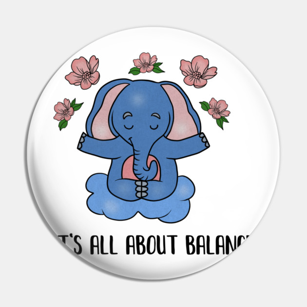 Yoga Elephant, Balance, Meditation Pin by logiamerch