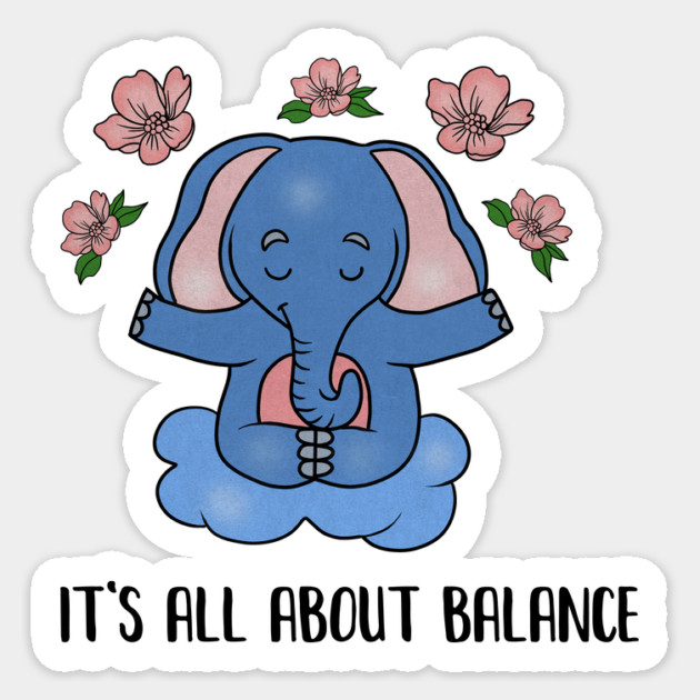 Yoga Elephant, Balance, Meditation Sticker by logiamerch