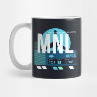 Manila (MNL) Airport Code Baggage Tag Mug