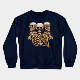 Skeleton Hear No Evil. Speak No Evil. See No Evil Crewneck Sweatshirt