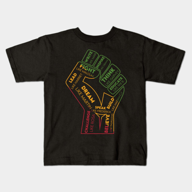 African American Leaders, Black History, Black Heroes, Civil Rights Leaders Kids T-Shirt by UrbanLifeApparel