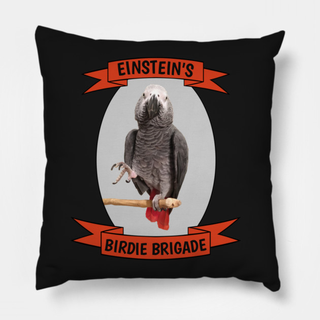 Birdie Brigade African Grey Parrot Pillow by Einstein Parrot