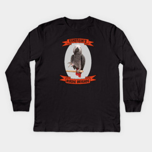Birdie Brigade African Grey Parrot Kids Long Sleeve T-Shirt