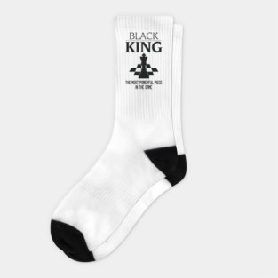 Black King The Most Powerful Piece In The Game, Black History Month, Black Lives Matter, African American History Socks