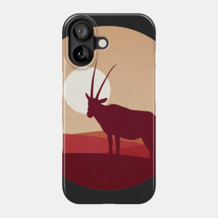 Springbok Flat Landscape Animal Silhouette Phone Case